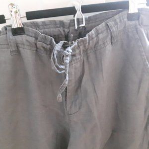 Mujii 100 percent linen drawstring adjustable crop pants